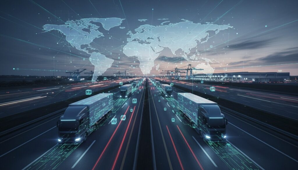 CargoTruckHighwayRealisticLogisticsPhotoDigitalConnectionsModernSupply | トラックチャーター・混載便・緊急便